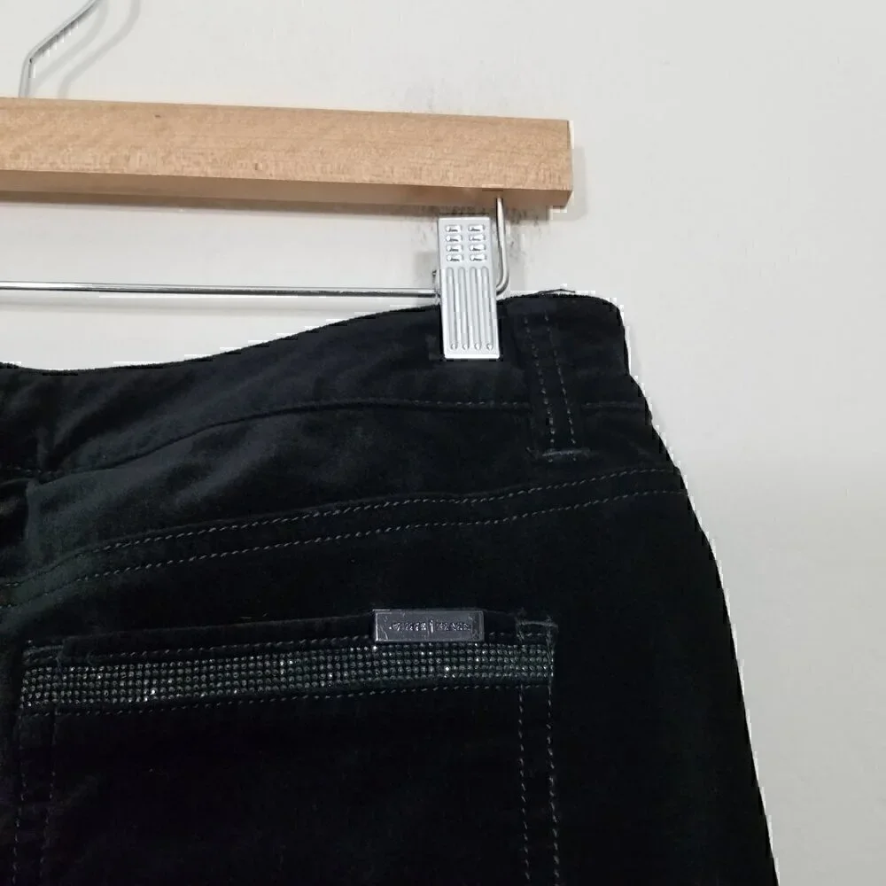 White House Black Market Velvet Stretch Pants Black Size 2